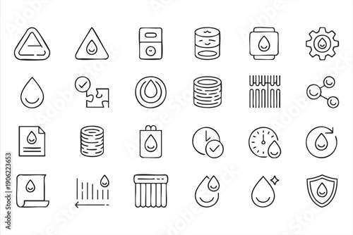Oil and gas industry outline pack for infographic use