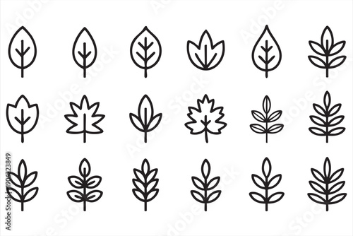 Eco plant line symbol pack for sustainable branding