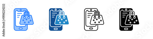 Mobile Shop Multiple Style Icon Set 