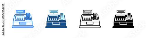 Cash Register Multiple Style Icon Set 