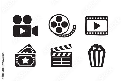 Movie theater outline icons for streaming platforms