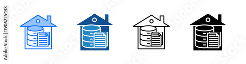 Data Warehouse Multiple Style Icon Set 