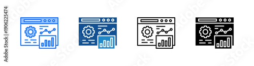Data Analytics Multiple Style Icon Set 