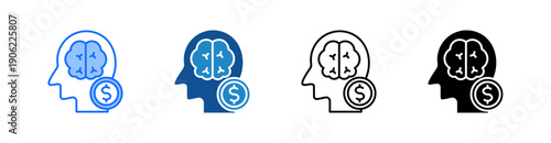 Financial Thinking Multiple Style Icon Set 