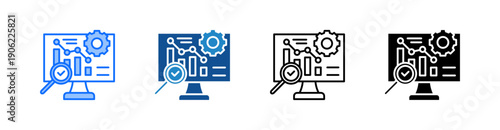 Data Analysis Multiple Style Icon Set 