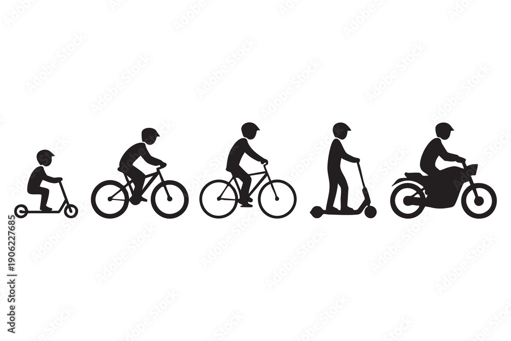 Obraz premium Delivery and travel minimalist vehicle pictograms