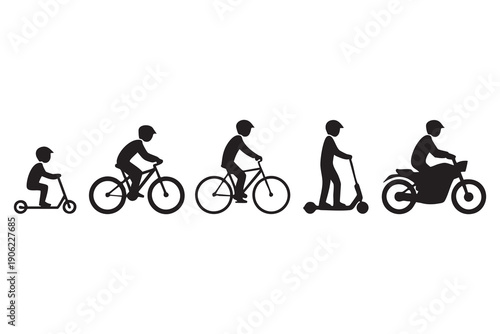 Delivery and travel minimalist vehicle pictograms
