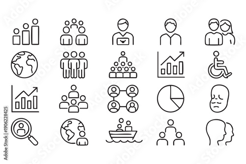 User network vector set isolated on background
