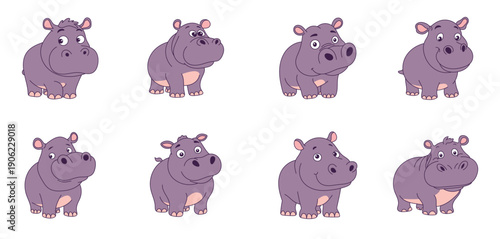  cute hippopotamus clipart design illustration 