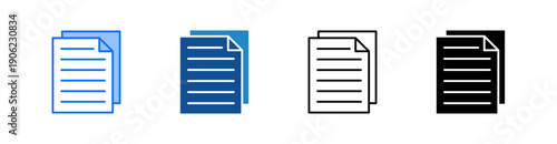 Document Multiple Style Icon Set 