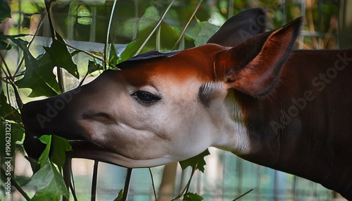Okapi ( Okapia johnstoni), also known as the forest giraffe or zebra giraffe, is an artiodactyl mammal native to the northeast of the Democratic Republic of the Congo in Central Africa. 