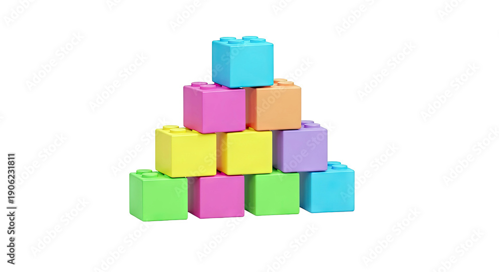 Obraz premium Stack of colorful building blocks
