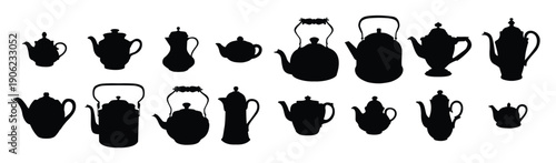 teapot set vector illustration