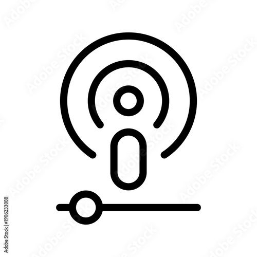 Classic Wireless Radio Icon Set for Analog Broadcasting and Digital Communication Interface