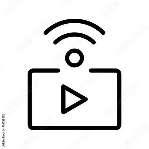 Powerful Video streaming icon set for online media playback and digital broadcast platforms