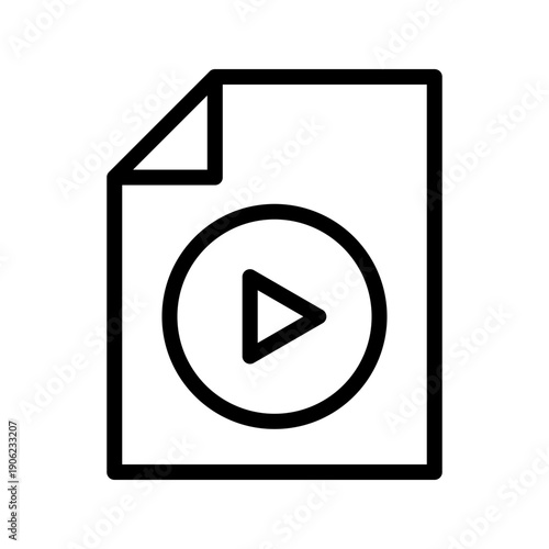 Dynamic File Play icon set for media playback, digital documents and multimedia management