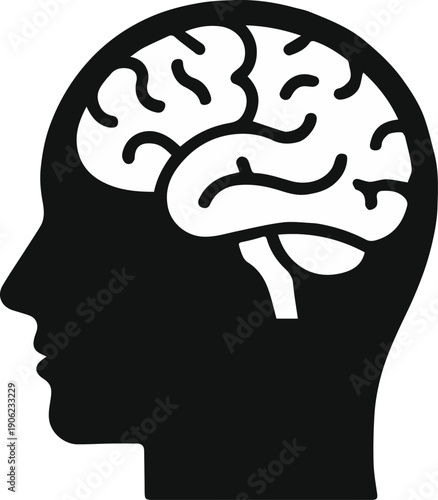 brain medical concept head silhouette showing brain structure