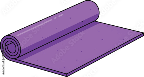 Purple Yoga Mat Rolled Up