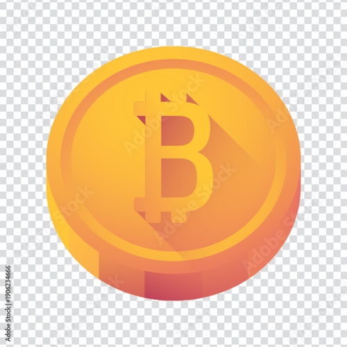 Golden Bitcoin Cryptocurrency Coin Icon