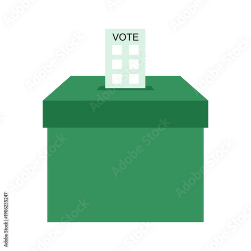 Ballot box for casting votes in the election of a leader.