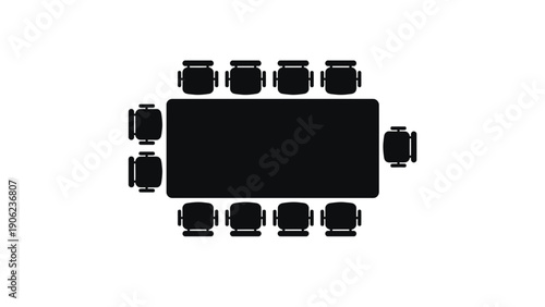 large conference table with chairs arranged around it in meeting room