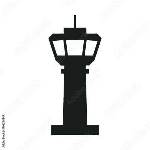 air traffic control (ATC) tower silhouette icon
