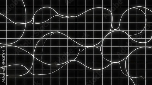 White Lines on Black Grid Background.