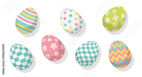 Festive Easter eggs with colorful patterns and designs, perfect for spring celebrations and decorations, a collection of traditional holiday symbols