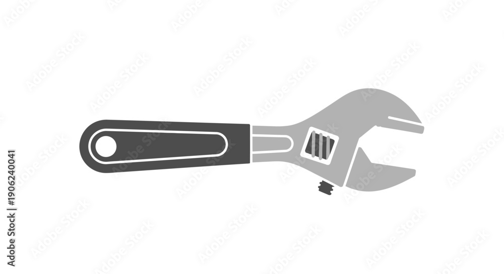 Obraz premium Adjustable wrench tool on white background.
