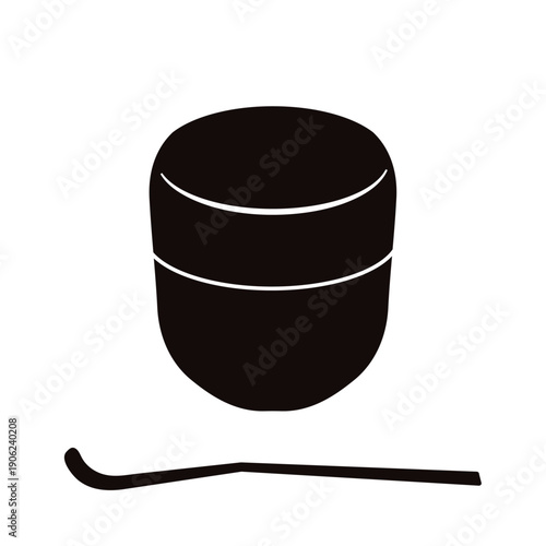 茶道具　シンプルなお茶入れ　棗と茶匙
