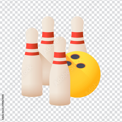 Classic Bowling Ball and Pin Icon Design