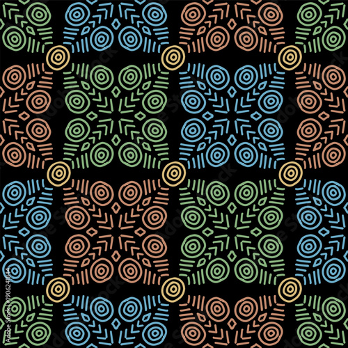 Seamless  pattern with Ethnic boho in geometric ornamental style.