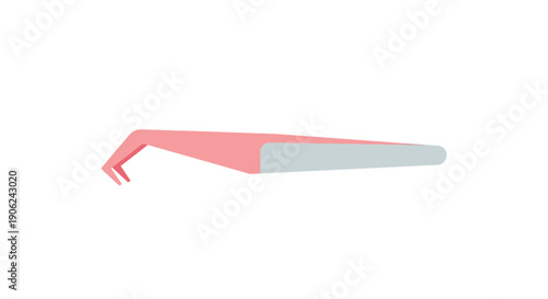 Pink and Gray Tweezers on White Background.