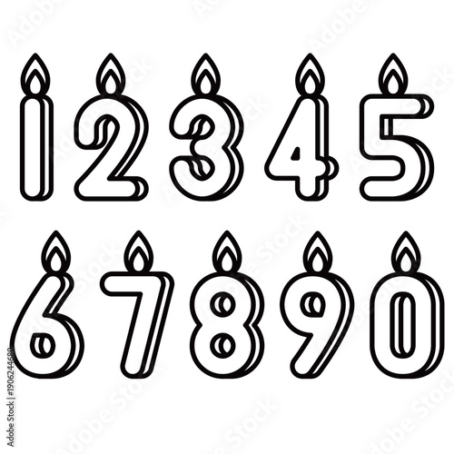 お祝いや記念日に使えるシンプルな数字のロウソク