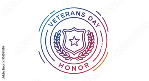 Veterans Day Honor Badge Emblem Graphic Design Illustration Patriotic Symbol for American Heroes