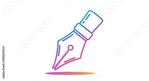 Vibrant gradient fountain pen icon symbolizing creativity and artistic expression
