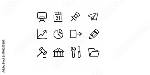 Hand drawn medical icon set for web design or health apps.  vector eps
