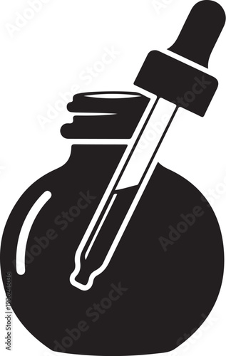 Minimalist pipette dispenser vector illustration isolated on white background