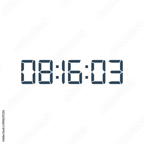 LED digital clock number for counter or calculator mockup design