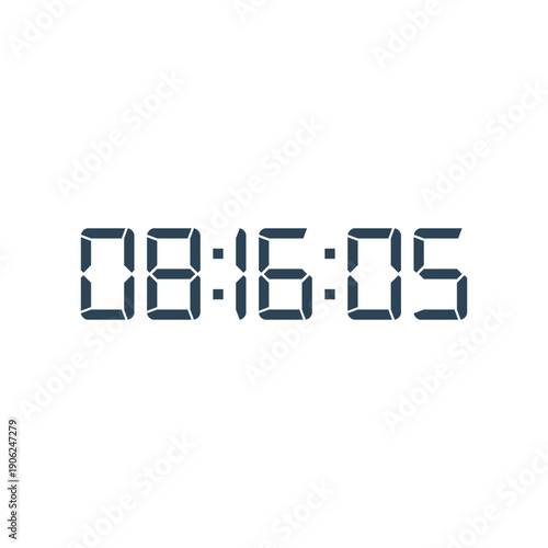 LED digital clock number for counter or calculator mockup design