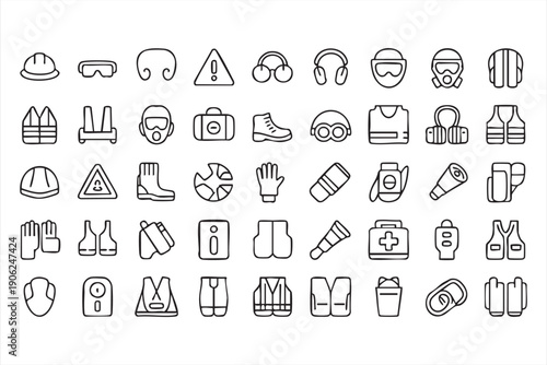 Professional protection uniform outline bundle