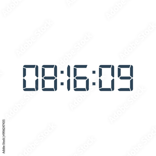 LED digital clock number for counter or calculator mockup design