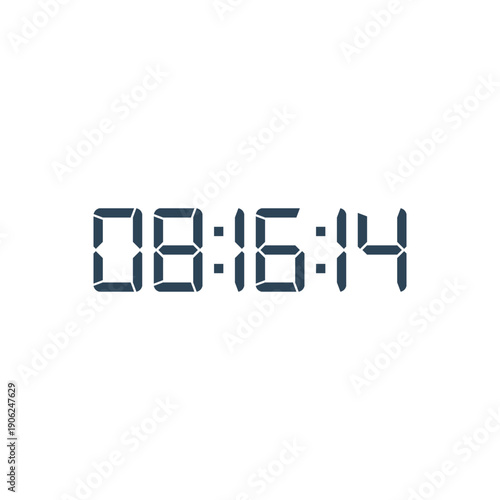 LED digital clock number for counter or calculator mockup design