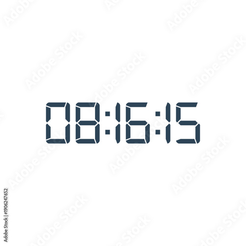 LED digital clock number for counter or calculator mockup design