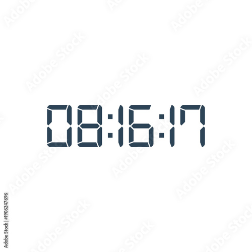 LED digital clock number for counter or calculator mockup design