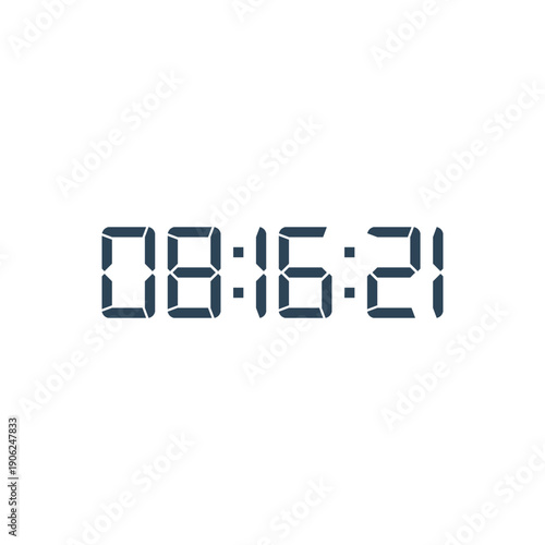 LED digital clock number for counter or calculator mockup design