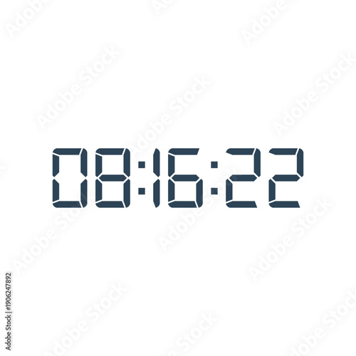 LED digital clock number for counter or calculator mockup design