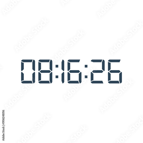LED digital clock number for counter or calculator mockup design