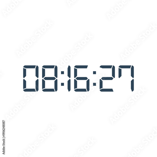 LED digital clock number for counter or calculator mockup design