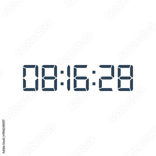LED digital clock number for counter or calculator mockup design